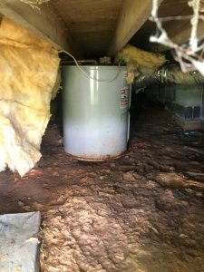 replace water heater in crawl space