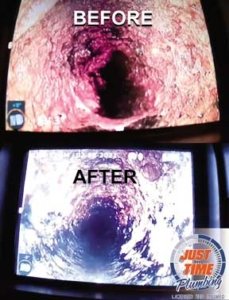 Using a drain camera to discover clogs