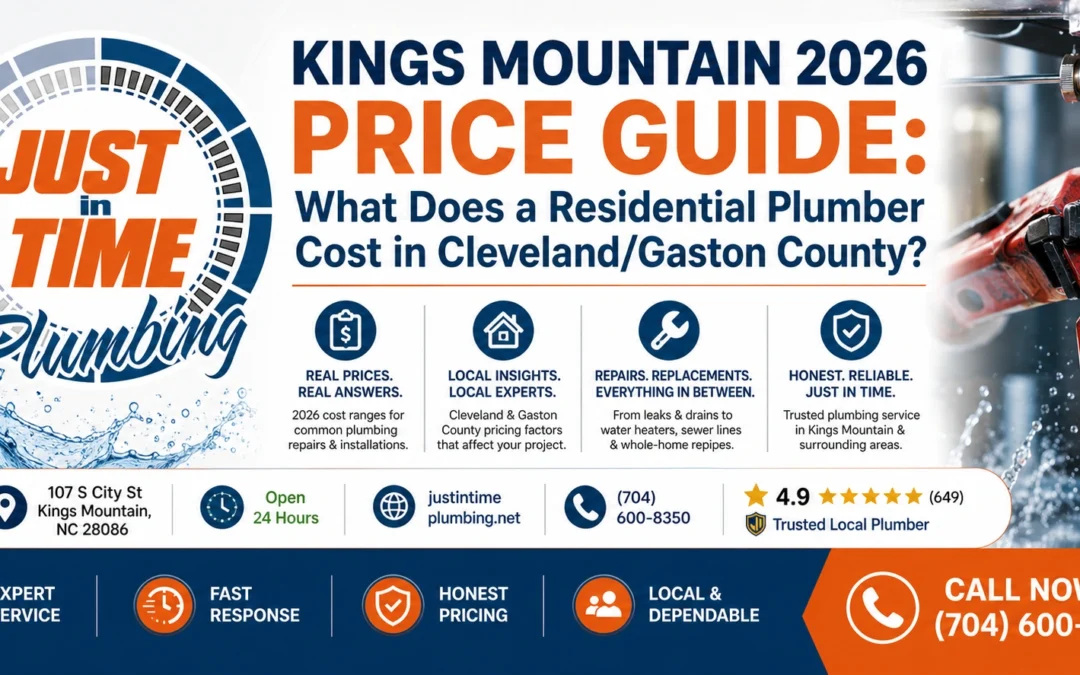 Kings Mountain 2026 Price Guide: What Does a Residential Plumber Cost in Cleveland/Gaston County?